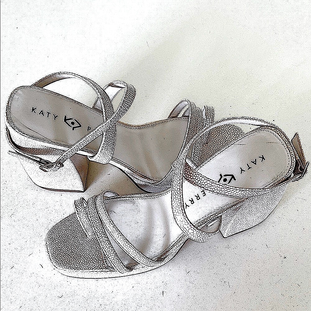 Katy Perry Collections Metallic Strappy Heels